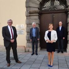 Treffen der EKD-Spitze mit den DRB-Vorsitzenden Gruppenfoto mit Joachim Lüblinghoff, Prof. Dr. Heinrich Bedford–Strohm, Barbara Stockinger und Dr. Nikolaus Blum